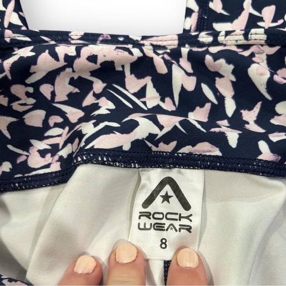 Rockwear Capri Leggings Black White and Lavender Pattern Gymwear Activewear - Picture 10 of 10